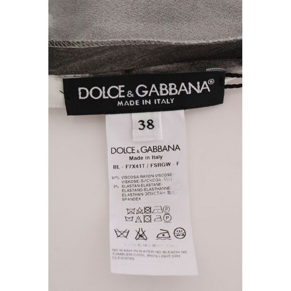 Dolce & Gabbana Abstract Print Top TSH14042 Women BlackWhite Tops & T-Shirts - Picture 6 of 6